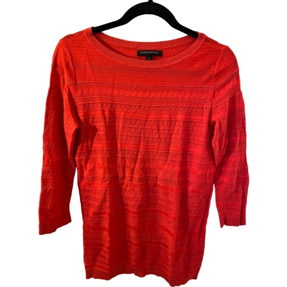 Banana Republic Factory lightweight 3/4 sleeve sweater. Size M. Red. - Picture 8 of 15